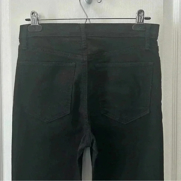 GAP True Skinny Jeans High Rise Split Hem Front Ankle Slit Cropped Black Size 27 - Picture 8 of 16